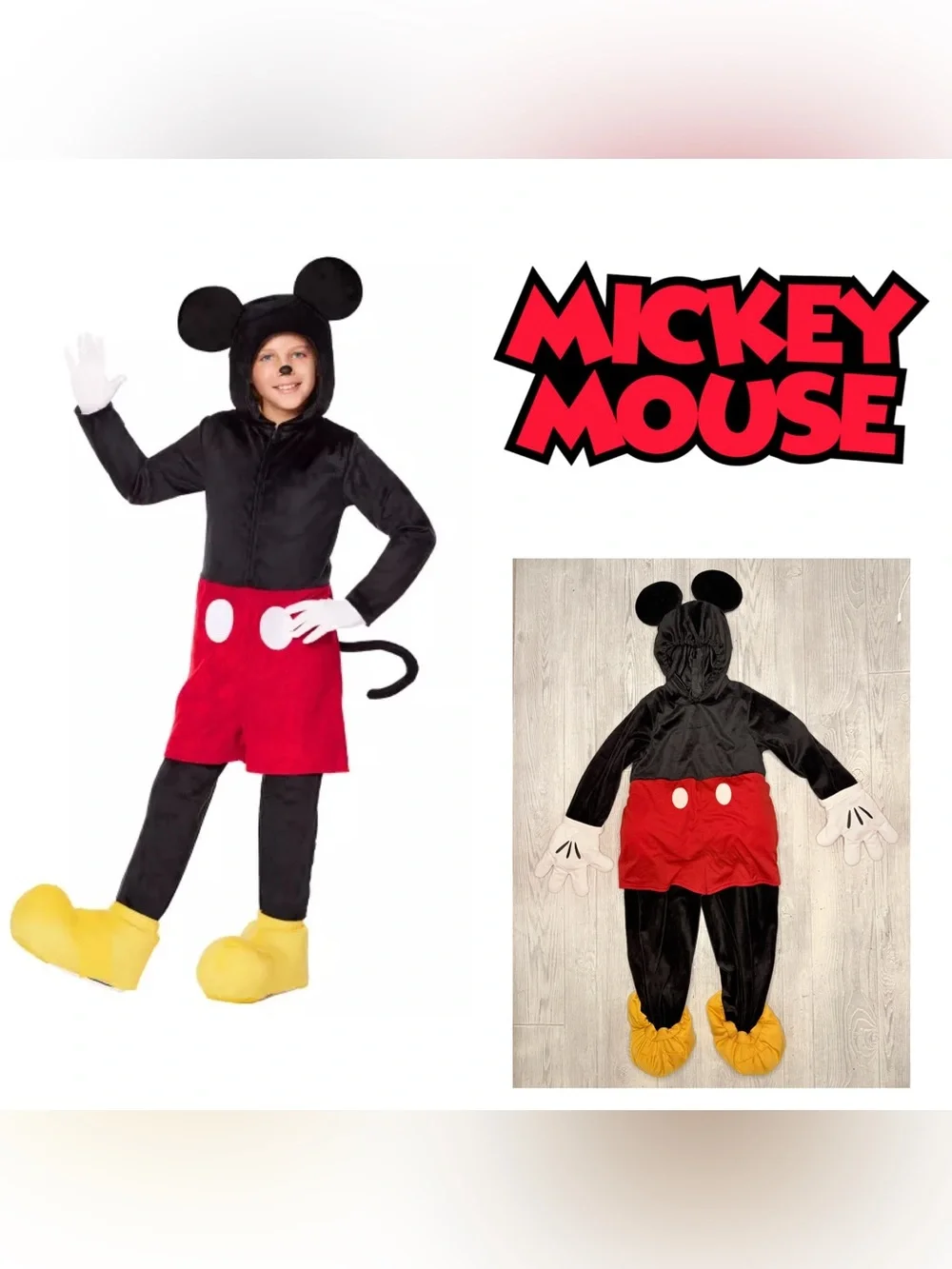 Disney Mickey Mouse Jumpsuit halloween Costume dress up cosplay 5-6